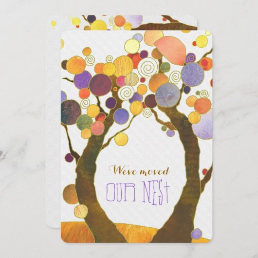 Love Trees New Home Housewarming Party Invitations Kaart (Voorkant / Achterkant)