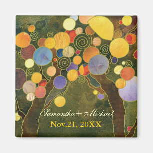 Love Trees Olive Green Wedding Save the Date Magneet