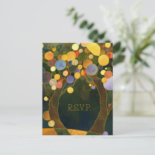 Love Trees Rustic Mariage Menu Choix RSVP (Debout devant)