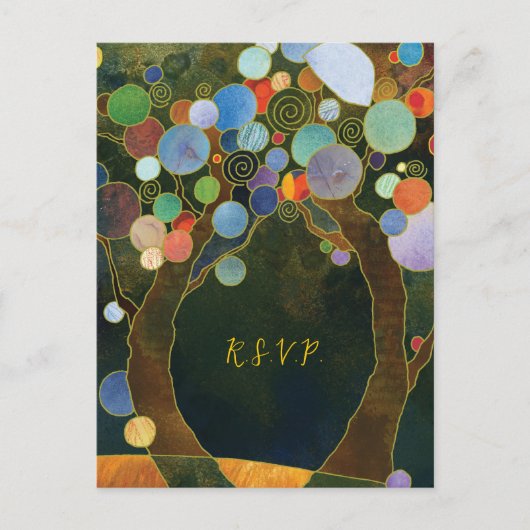 Love Trees Rustic Wedding Meal Choice RSVP Uitnodiging Briefkaart (Voorkant)