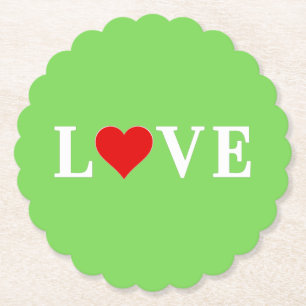 LOVE Trending Lime Green Modern Elegant Kartonnen Onderzetters
