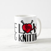 Love tricot graphique rouge laine mug (Devant droit)