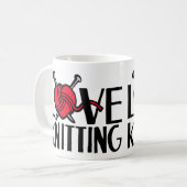 Love tricot graphique rouge laine mug (Devant gauche)