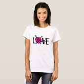 Love tricot rose noir slogan graphique t-shirt (Devant entier)