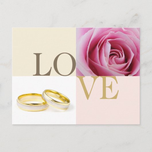 LOVE trouwringen custom save the date briefkaarten (Voorkant)