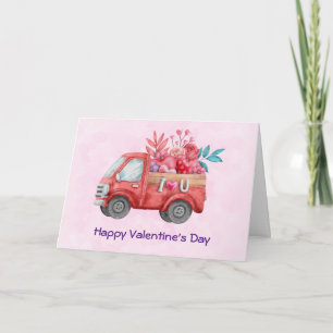 Love Truck Carrier Hearts & Flowers Valentijns Kaart