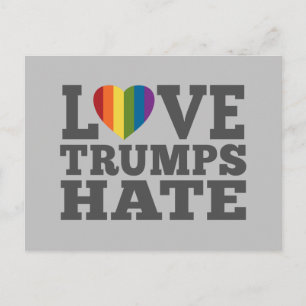 Love Trumps Hate - Anti-Donald Trump Briefkaart