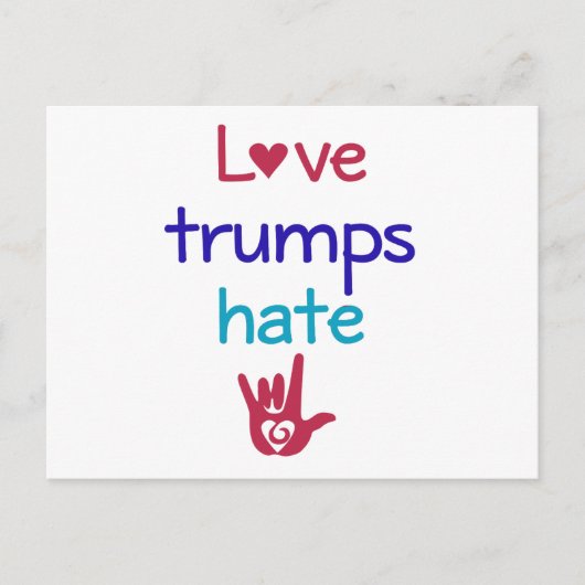 Love Trumps Hate Anti Trump Briefkaart (Voorkant)