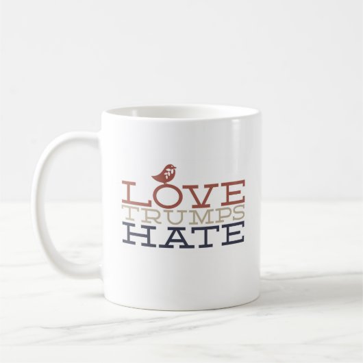 Love Trumps Hate Coffee Mok (Links)