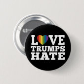 Love Trumps Hate Rainbow Heart - kan zwart bewerke Ronde Button 5,7 Cm (Voorkant /achterkant)