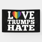 Love Trumps Hate Rainbow Heart - virtuele parade Spandoek (Horizontaal)
