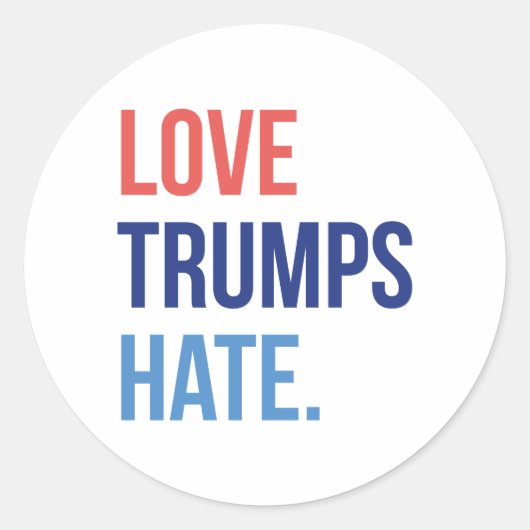 Love Trumps Hate Ronde Sticker (Voorkant)