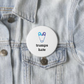 Love Trumps Hate Safety Pin Button (In situ)