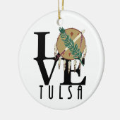 LOVE Tulsa Oklahoma Keramisch Ornament (Links)