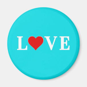 LOVE Turquoise Blue Aqua Blue Modern Chic Elegant Magneet