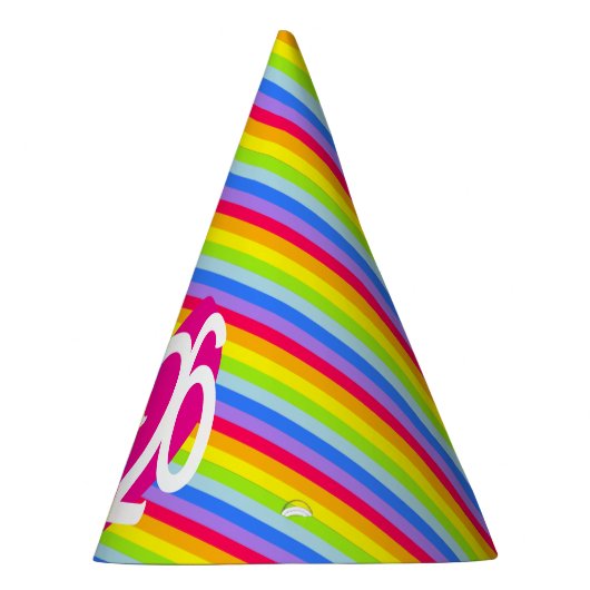 Love Twenty 25 Regenboog Stripe Party pet Feesthoedjes (Rechts)