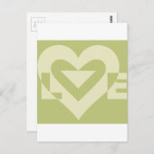 Love Two-Tone Sage Green Briefkaart (Voorkant / Achterkant)