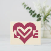 Love Two-Tone Wine Paars Briefkaart (Staand voorkant)