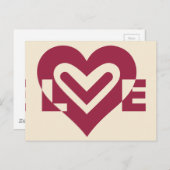 Love Two-Tone Wine Paars Briefkaart (Voorkant / Achterkant)