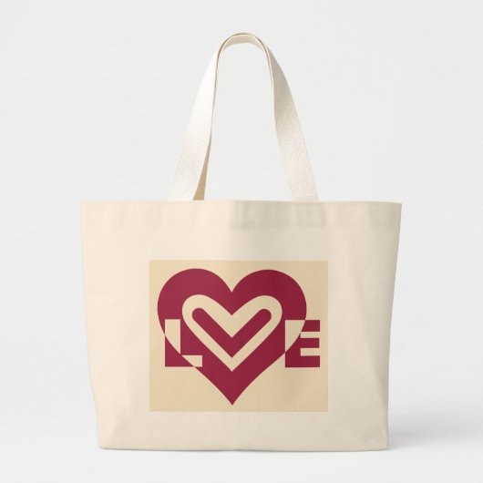 Love Two-Tone Wine Paars Grote Tote Bag (Voorkant)