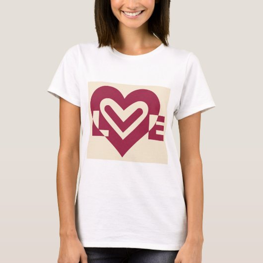 Love Two-Tone Wine Paars T-shirt (Voorkant)