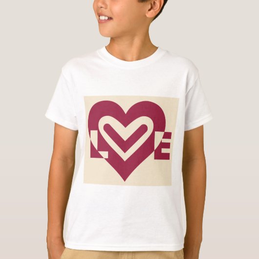 Love Two-Tone Wine Paars T-shirt (Voorkant)
