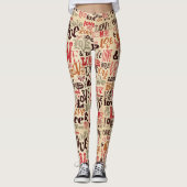 Love Typografie Leggings (Voorkant)
