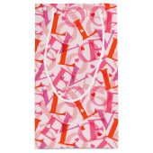 LOVE Typografie Pattern Valentijnsdag Klein Cadeauzakje (Achterkant)