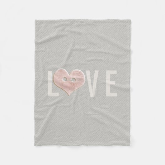 LOVE Typografie & Roze hart | Fleece Blanket (Voorkant)
