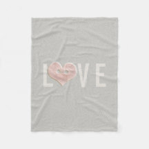 LOVE Typografie & Roze hart | Fleece Blanket