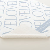 Love Typographic Pattern Couple's Sherpa Blanket Sherpa Deken (3/4)