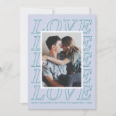 Love Typographie Carte Saint Valentin - Bleu (Devant)