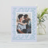 Love Typographie Carte Saint Valentin - Bleu (Debout devant)
