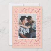 Love Typographie Carte Saint Valentin - Peach (Devant)