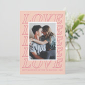 Love Typographie Carte Saint Valentin - Peach (Debout devant)