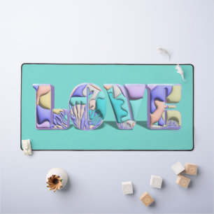 LOVE Typographie Colorful Moderne 3D Art Abstrait
