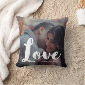 Love Typographie Photo et Noms Coussin (Couverture)