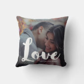 Love Typographie Photo et Noms Coussin (Verso)