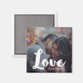 Love Typographie Photo et Noms Magnet (Recto/Verso)