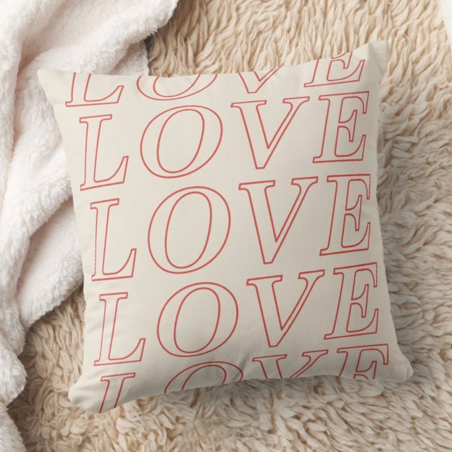 Love Typographie Saint Valentin Coussin - Rouge (Créateur téléchargé)