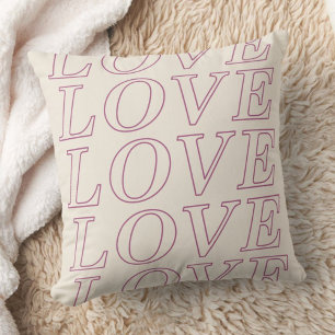 Love Typographie Saint Valentin Coussin - Violet