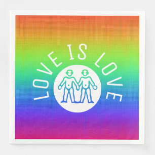 Love Typography Gay Pride LGBT Rainbow Servetten