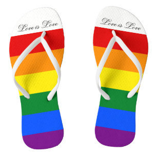 Love Typography Gay Pride LGBT Rainbow Teenslippers