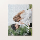 LOVE typography script custom wedding paar foto's Legpuzzel (Verticaal)