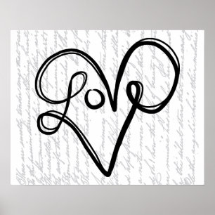 Love Typography Text Art Poster