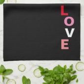 Love Typography Valentijnsdag  Theedoek (Gevouwen)