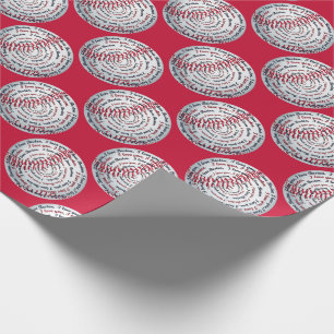 Love U Love Boston-Baseball Gift Wrap 06-Red Cadeaupapier