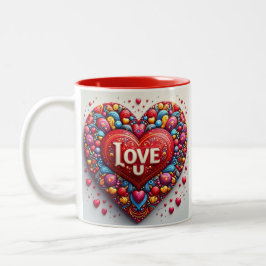 'Love U' mug Tweekleurige Koffiemok
