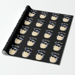 Love Uil Of Me Funny Bird Pun Dark BG Cadeaupapier