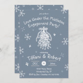 Love Under the Mistletoe Engagement Party Doodles Kaart (Voorkant / Achterkant)